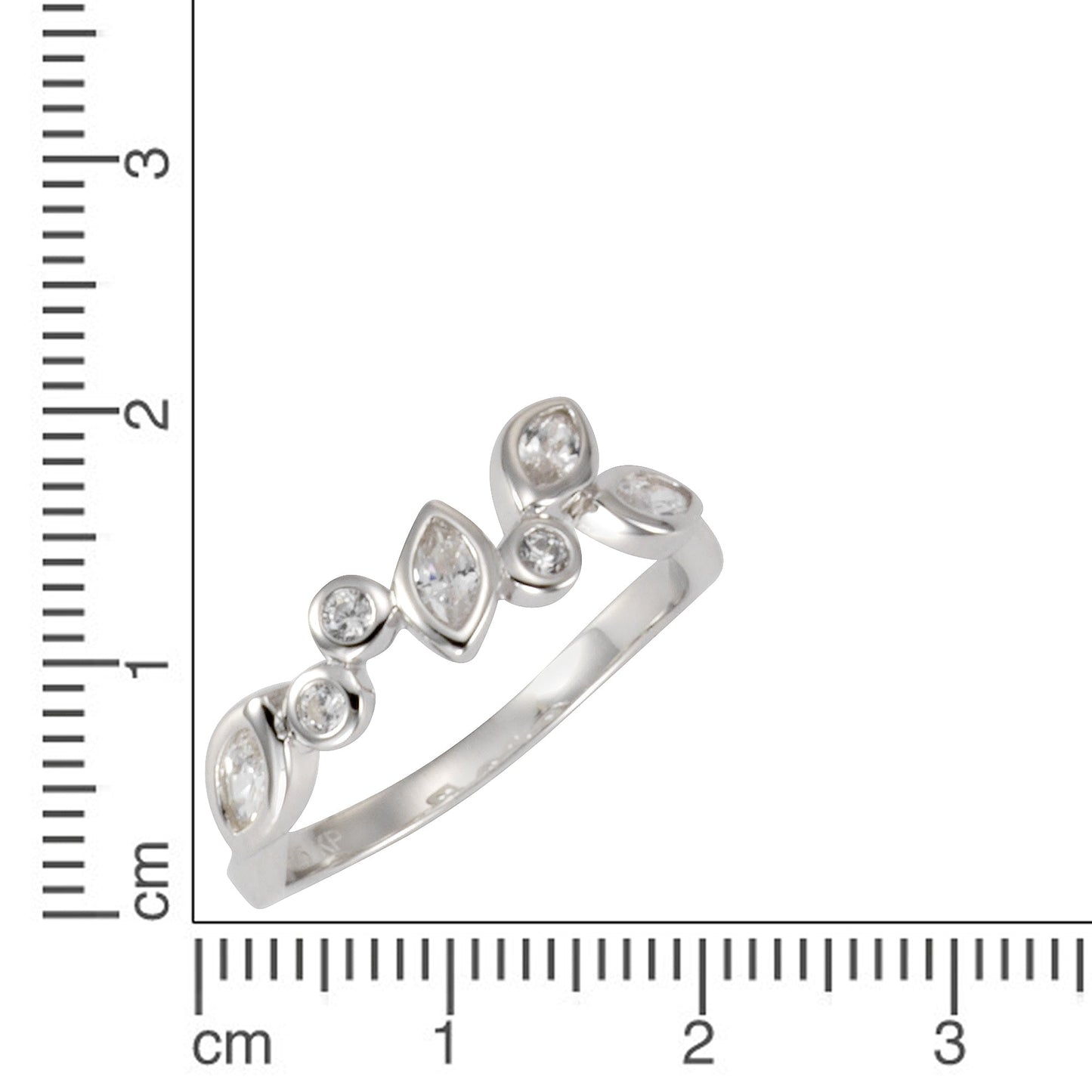 Ring 925/- Sterling Silber rhodiniert Zirkonia