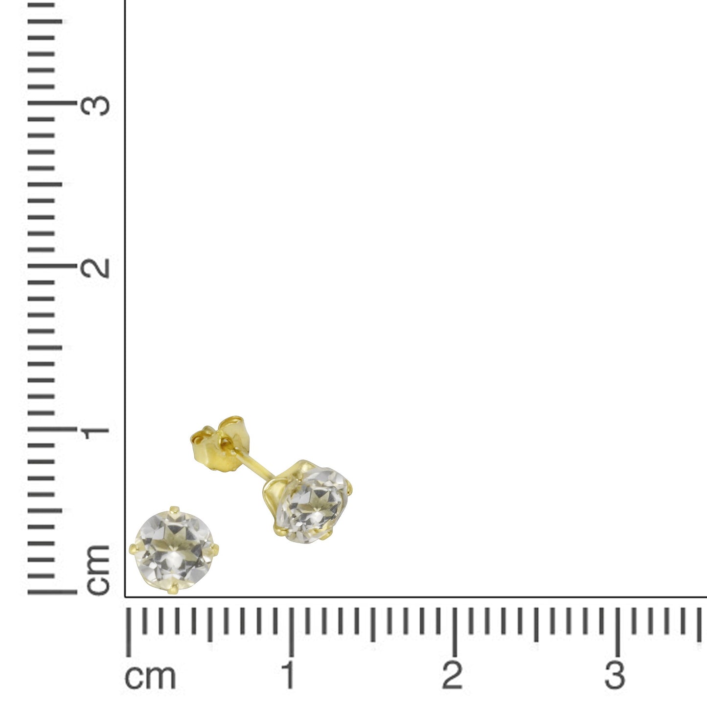 Ohrstecker 333/- Gold 0,5cm Bergkristall