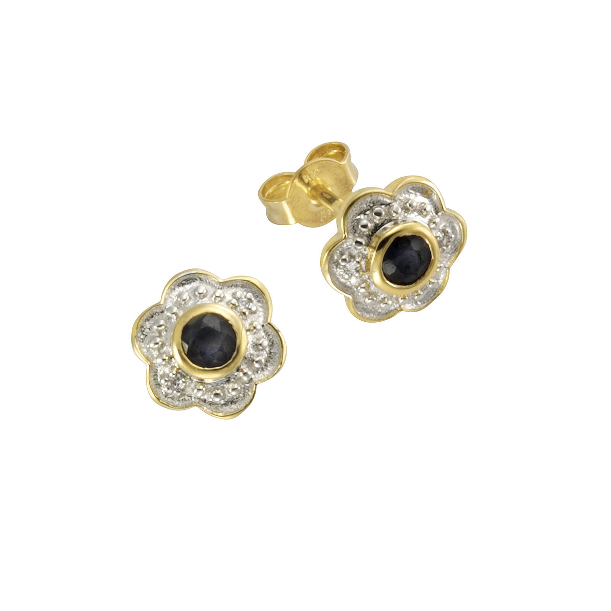 Ohrstecker 375/- Gold 0,8cm Saphir
