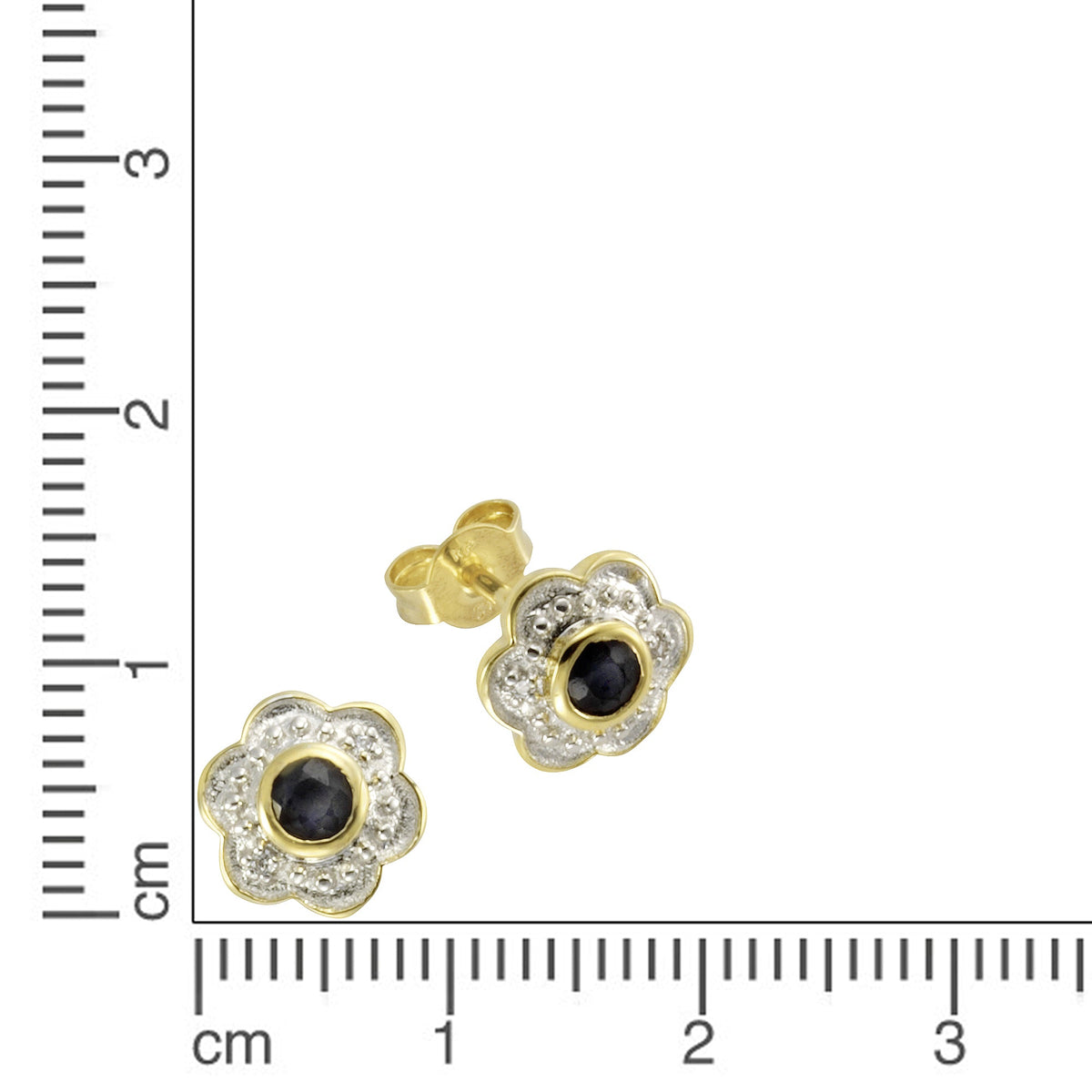 Ohrstecker 375/- Gold 0,8cm Saphir