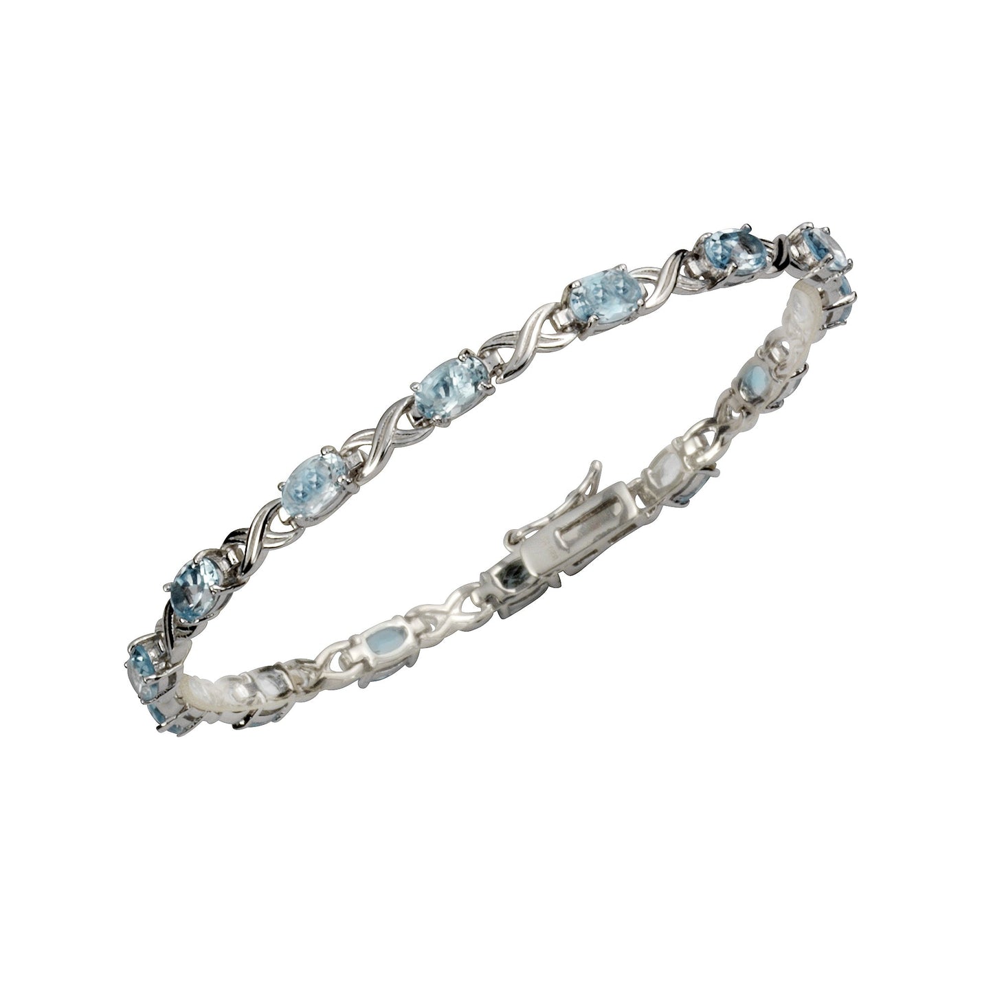 Armband keine / nicht relevant 925/- Sterling Silber rhodiniert 19cm Topas