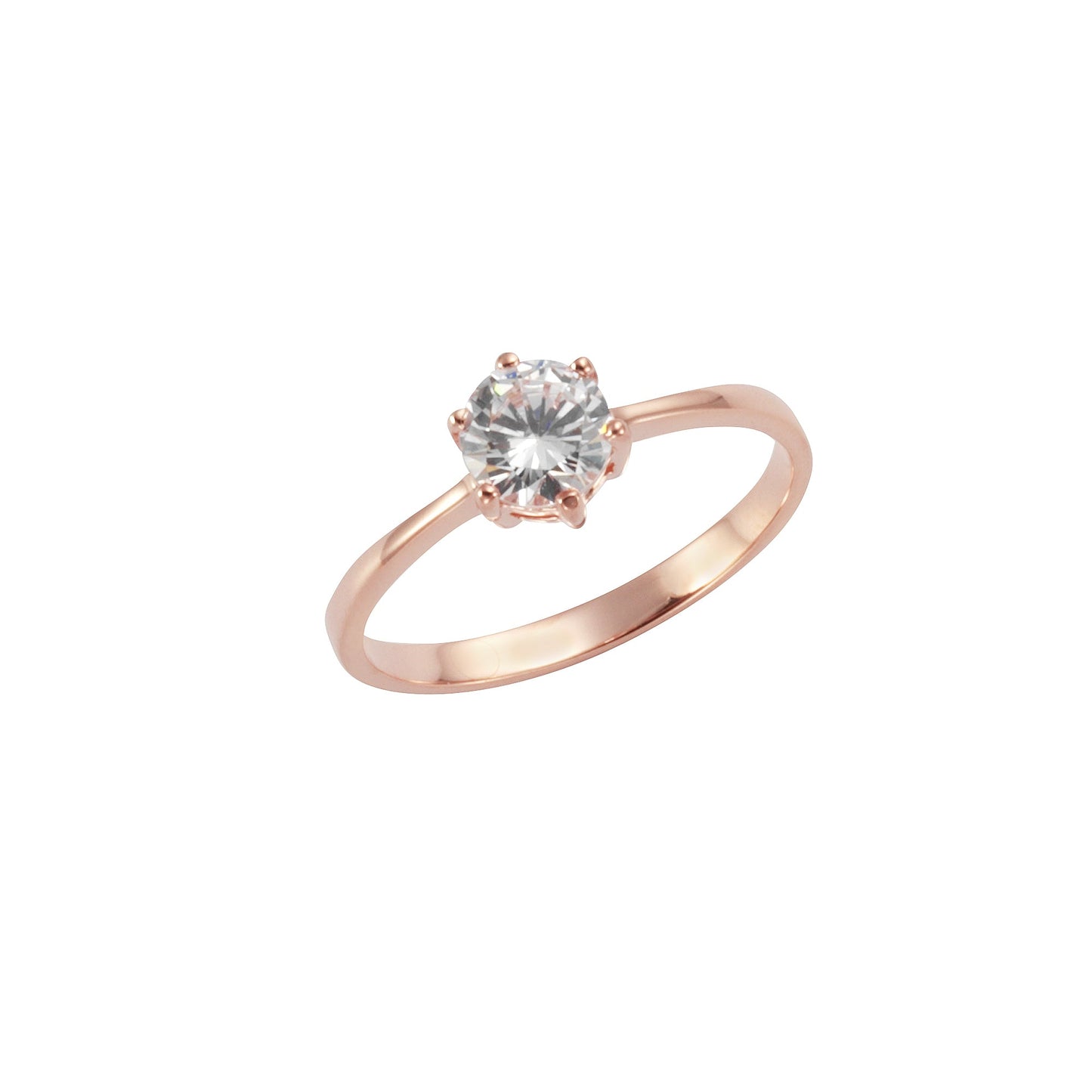ZEEme Silver - Ring 925/- Sterling Silber rotvergoldet mit Zirkonia weiß