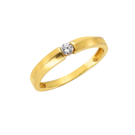 Celesta Gold - Damen Ring 375 Gold glanz matt Zirkonia