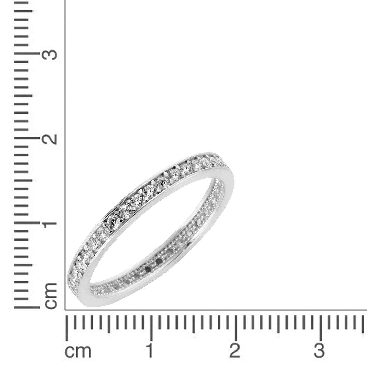 Ring 375/- Gold rhodiniert Zirkonia