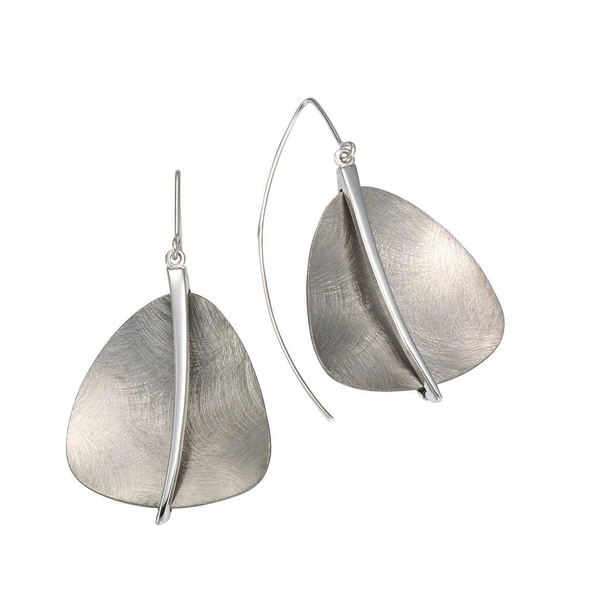 Ohrhaken 925/- Sterling Silber, Stahl, Titan rhodiniert 5,2cm