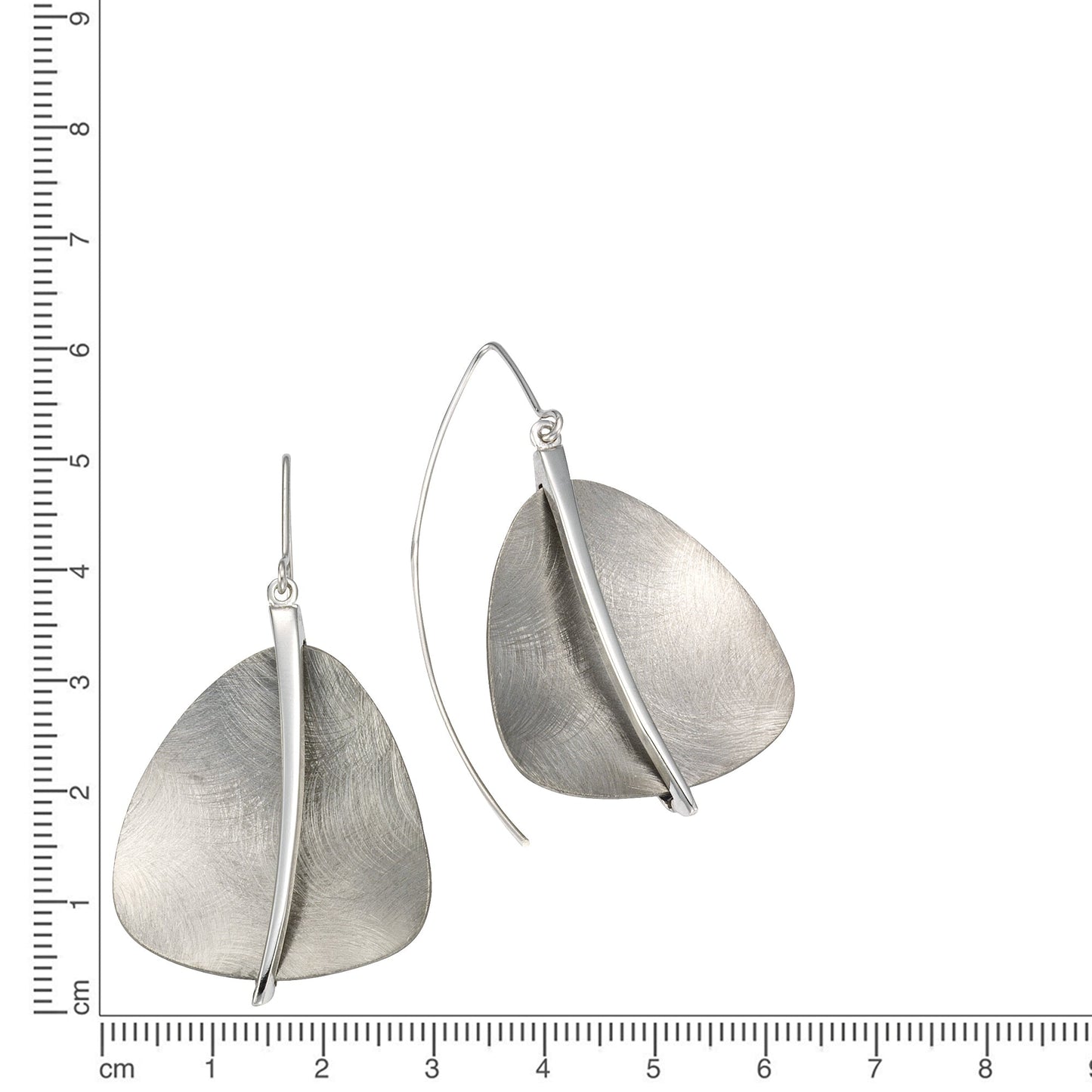 Ohrhaken 925/- Sterling Silber, Stahl, Titan rhodiniert 5,2cm