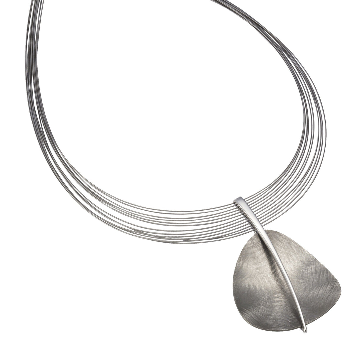 Collier 925/- Sterling Silber, Stahl, Titan rhodiniert 43cm