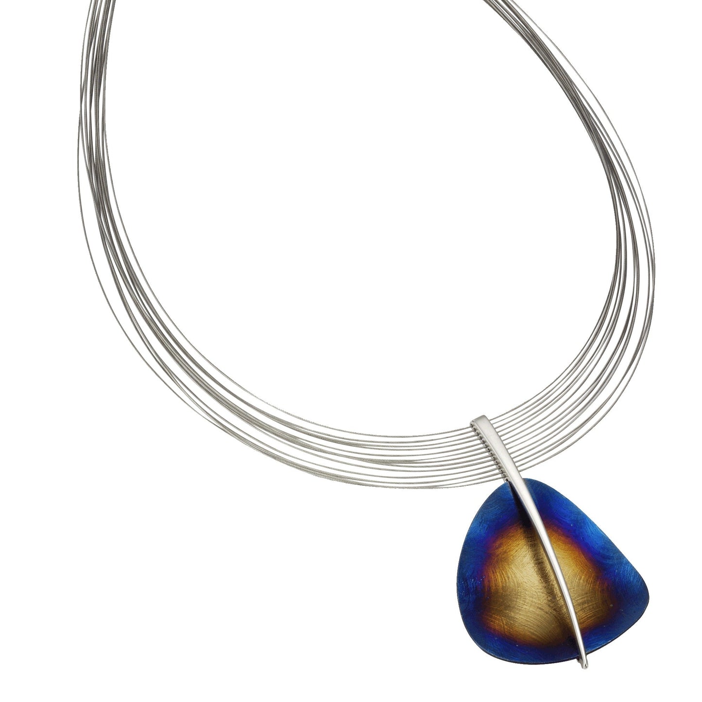 Collier 925/- Sterling Silber, Stahl, Titan rhodiniert 43cm