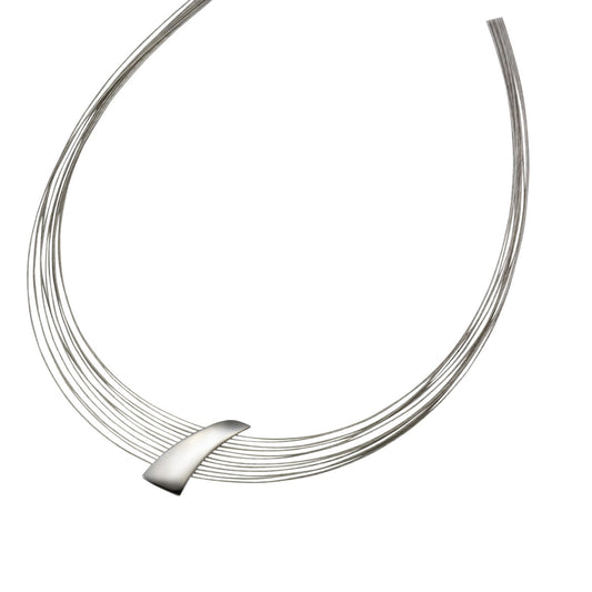 Collier Damen 925er Sterling Silber rhodiniert + Stahl 44+5cm