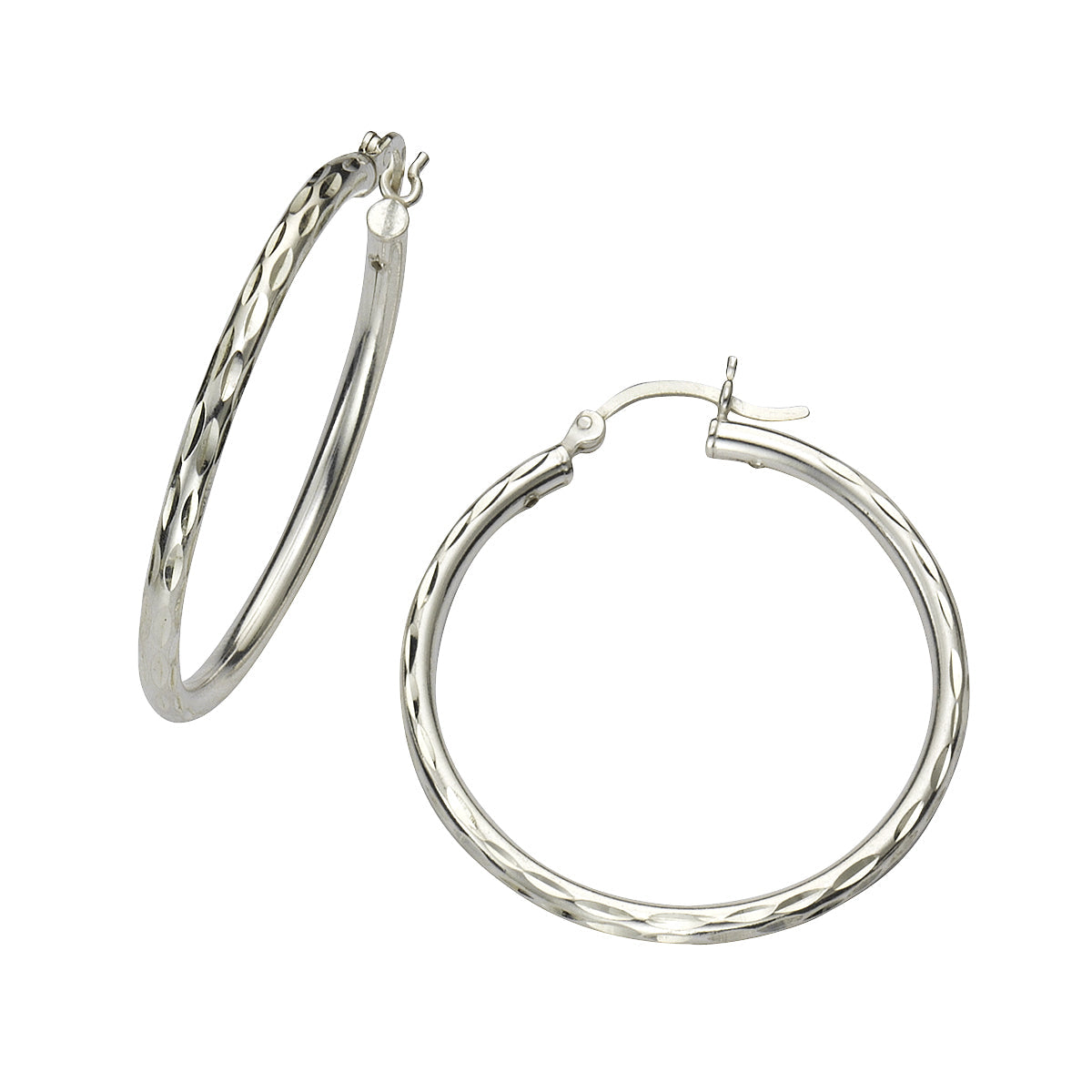 Creolen 925/- Sterling Silber rhodiniert 3,5cm