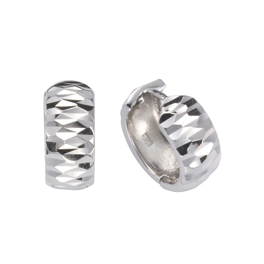 Ohrringe aus 925 Silber rhodiniert, diamantiert mit 15mm Durchmesser