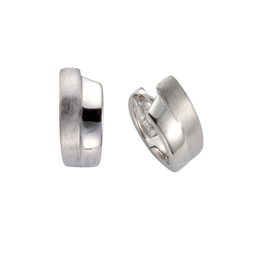 Ohrringe aus 925 Silber rhodiniert, matt/glanz mit 17mm Durchmesser