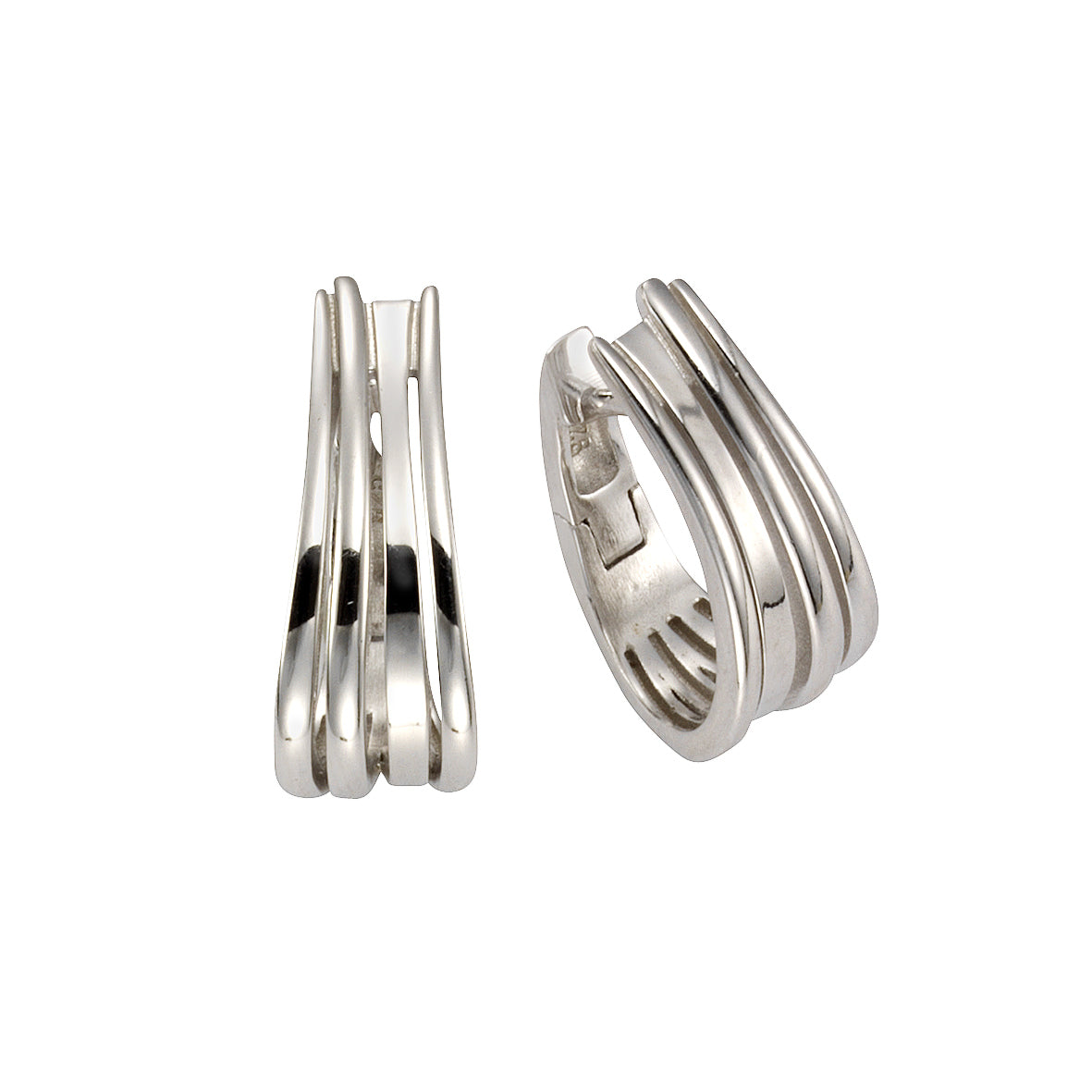 Klappcreolen 925/- Sterling Silber rhodiniert 2,2cm