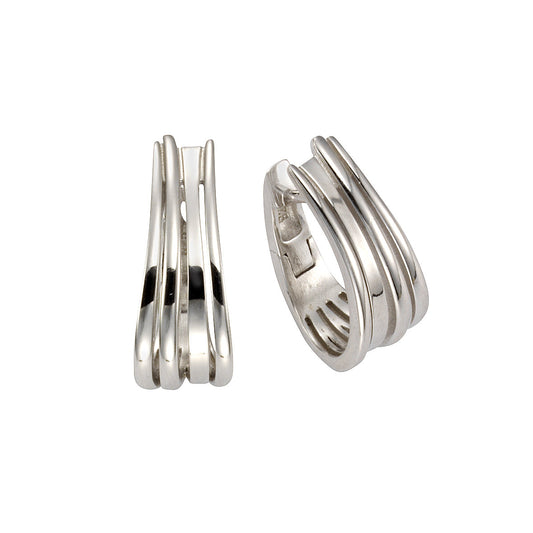 Ohrringe aus 925 Silber rhodiniert, glänzend mit 21,5 mm Länge