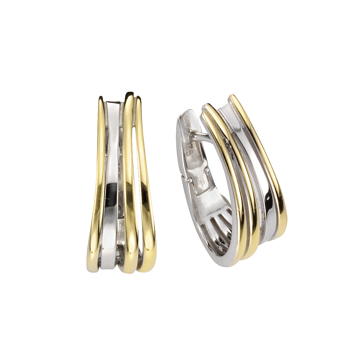 Klappcreolen 925/- Sterling Silber vergoldet (teil) 2,2cm