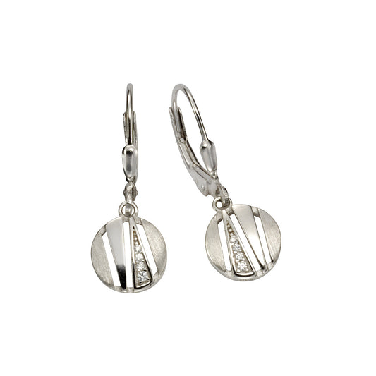 Ohrringe 925 Silber rhodiniert mit 8 Zirkonia-Steinen
