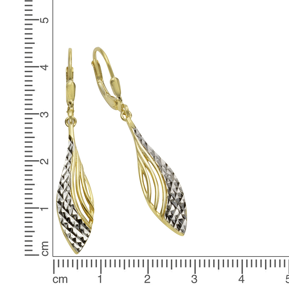 Ohrhänger 925/- Sterling Silber vergoldet (teil) 4,3cm
