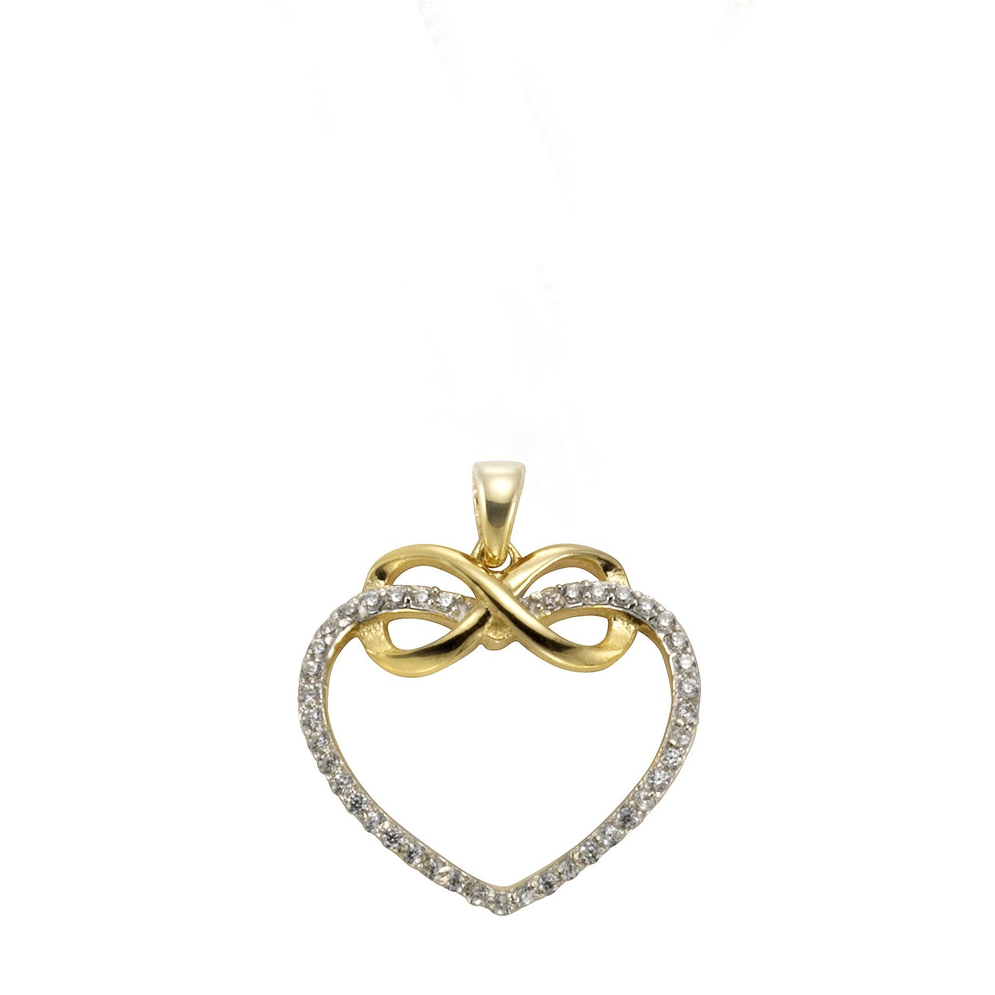 Anhänger 925/- Sterling Silber vergoldet (teil) 2,1cm Zirkonia