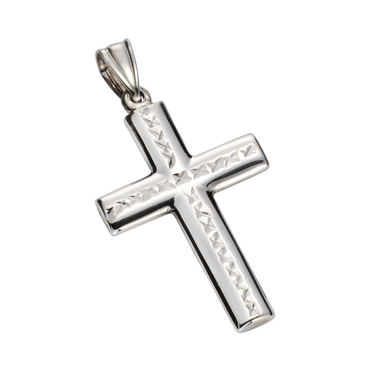 Kreuz Anhänger Silber 925 rhodiniert mit 3,5cm Länge