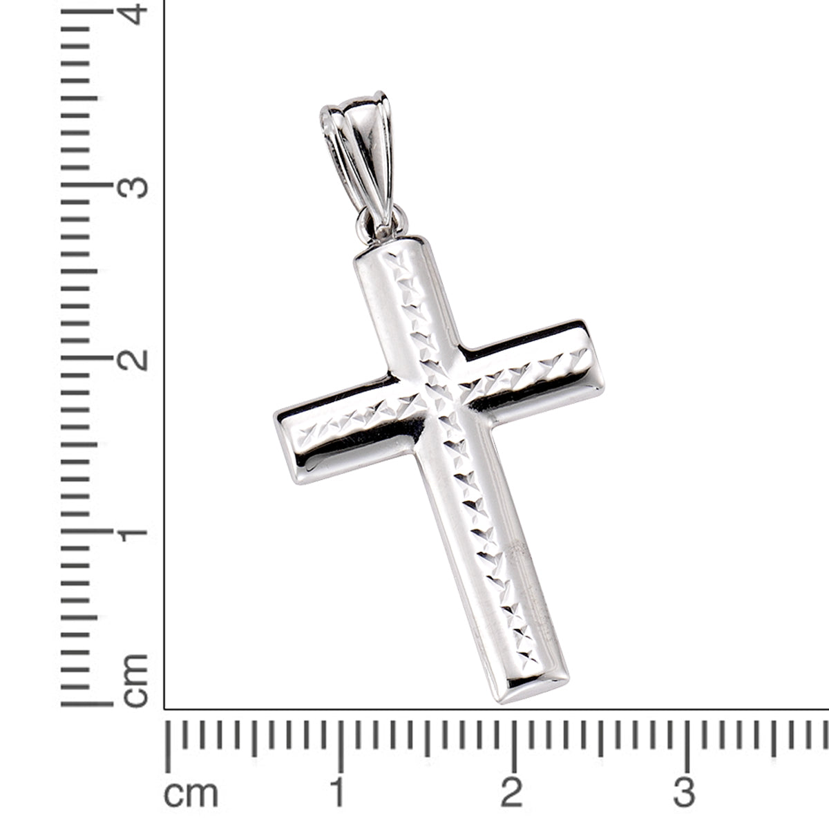 Anhänger 925/- Sterling Silber rhodiniert 3,5cm Zirkonia