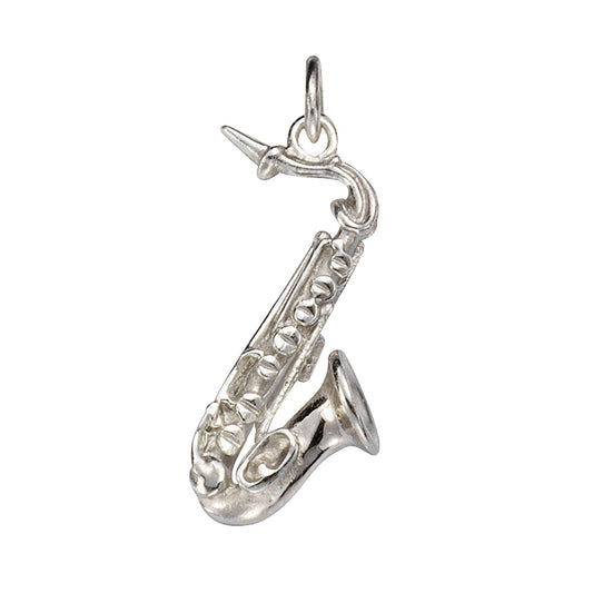 Anhänger Silber 925 rhodiniert Motiv Saxophon mit 3,0cm Länge