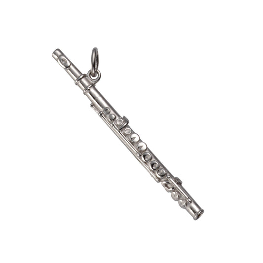 Anhänger Silber 925 rhodiniert Motiv Querflöte mit 4,5cm Länge