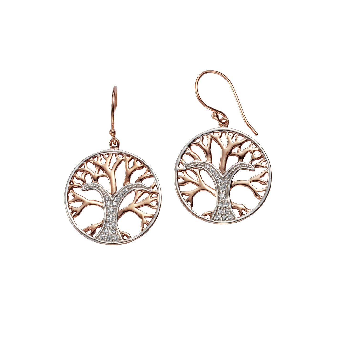 Ohrhänger 925/- Sterling Silber rhodiniert (teil) 3,3cm Zirkonia