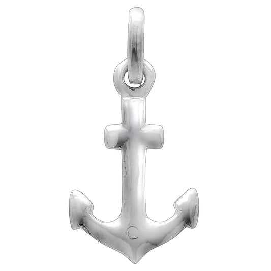 Anhänger Silber 925 rhodiniert Anker Motiv mit 11mm Breite und 21mm Länge