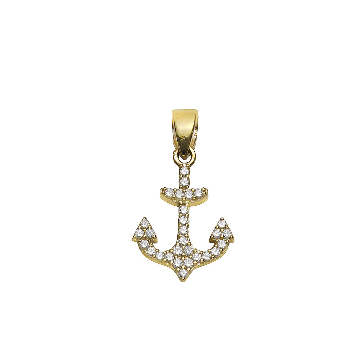 Anhänger 375/- Gold rhodiniert 2cm Zirkonia