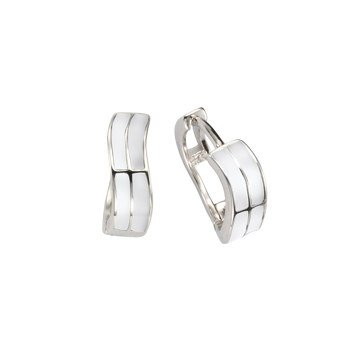 Klappcreolen 925/- Sterling Silber rhodiniert 1,4cm