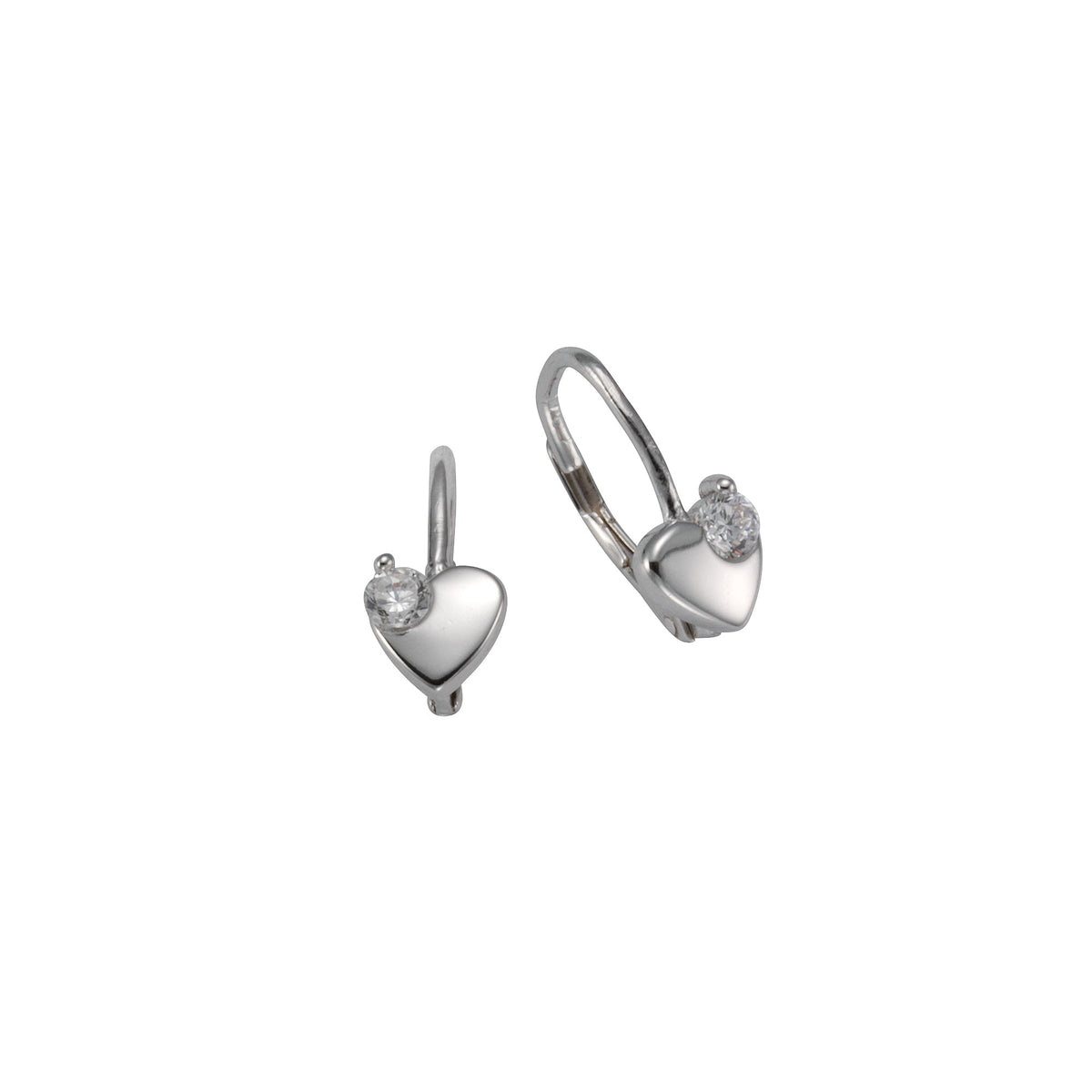 Ohrhänger 925/- Sterling Silber rhodiniert 1,5cm Zirkonia