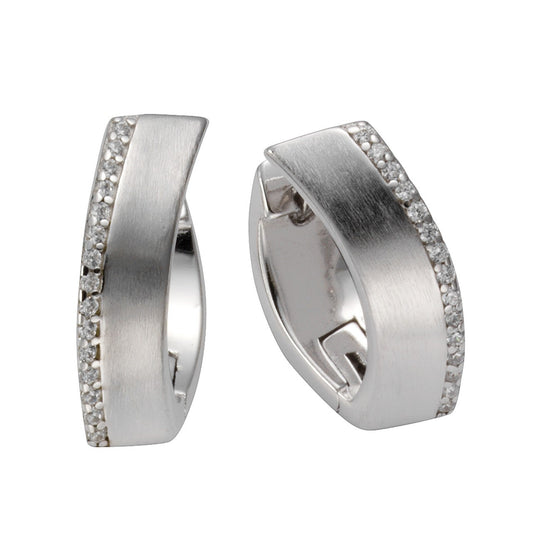 Schmuck Klappcreolen Ohrringe Damen 925 Silber rhodiniert mit Zirkonia 1,9cm, 1 Paar günstig kaufen