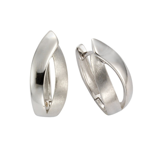 Ohrringe aus 925 Silber rhodiniert mit glänzend/mattierter Oberfläche und 2,0cm Länge