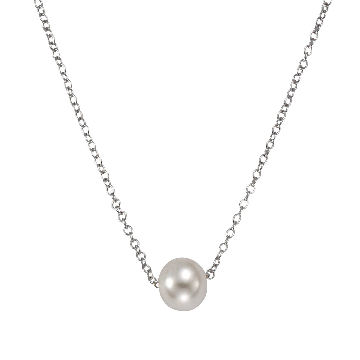 Collier 925/- Sterling Silber rhodiniert 47,0cm Süßwasserzuchtperle
