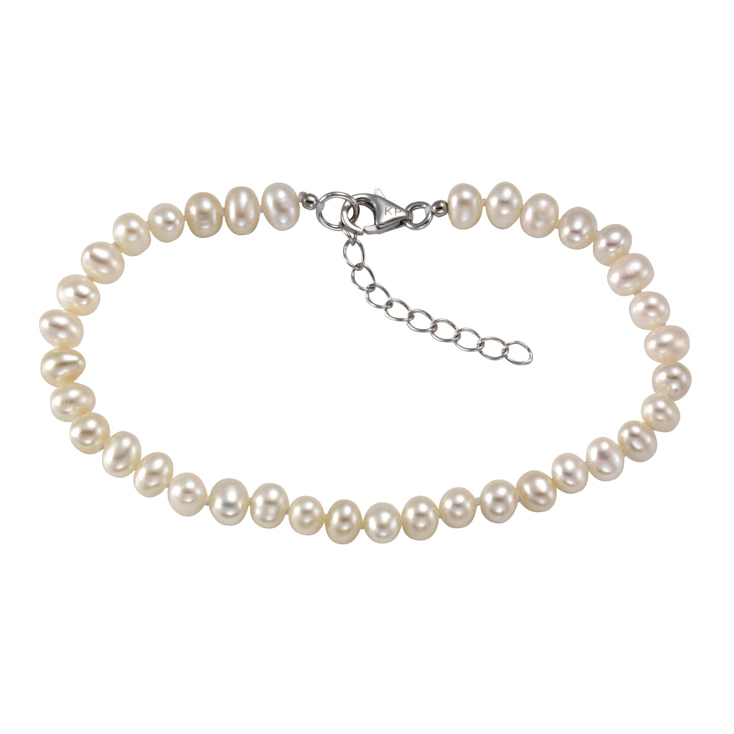 Armband 925/- Sterling Silber rhodiniert 22,0cm Süßwasserzuchtperle