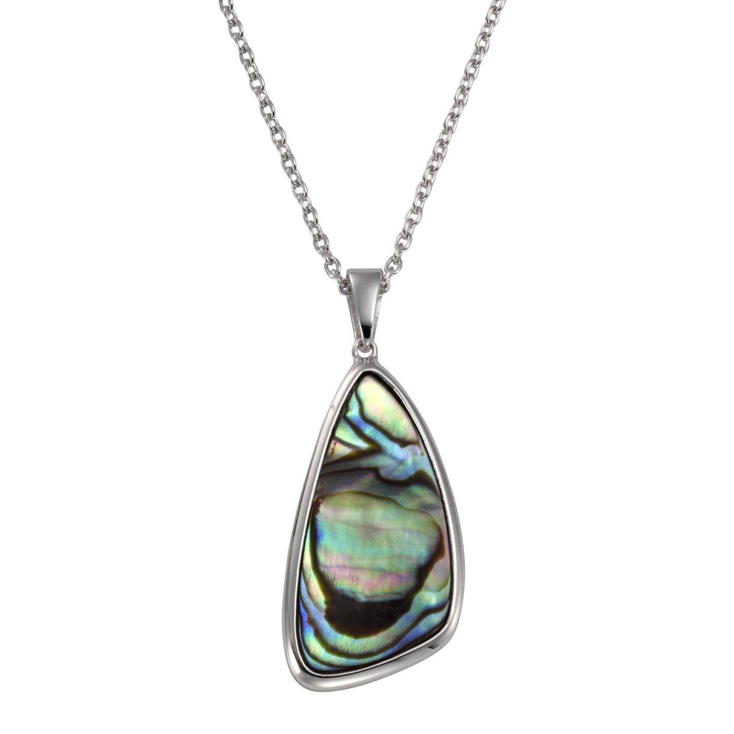 Anhänger mit Kette 925/- Sterling Silber rhodiniert 47,0cm Abalone