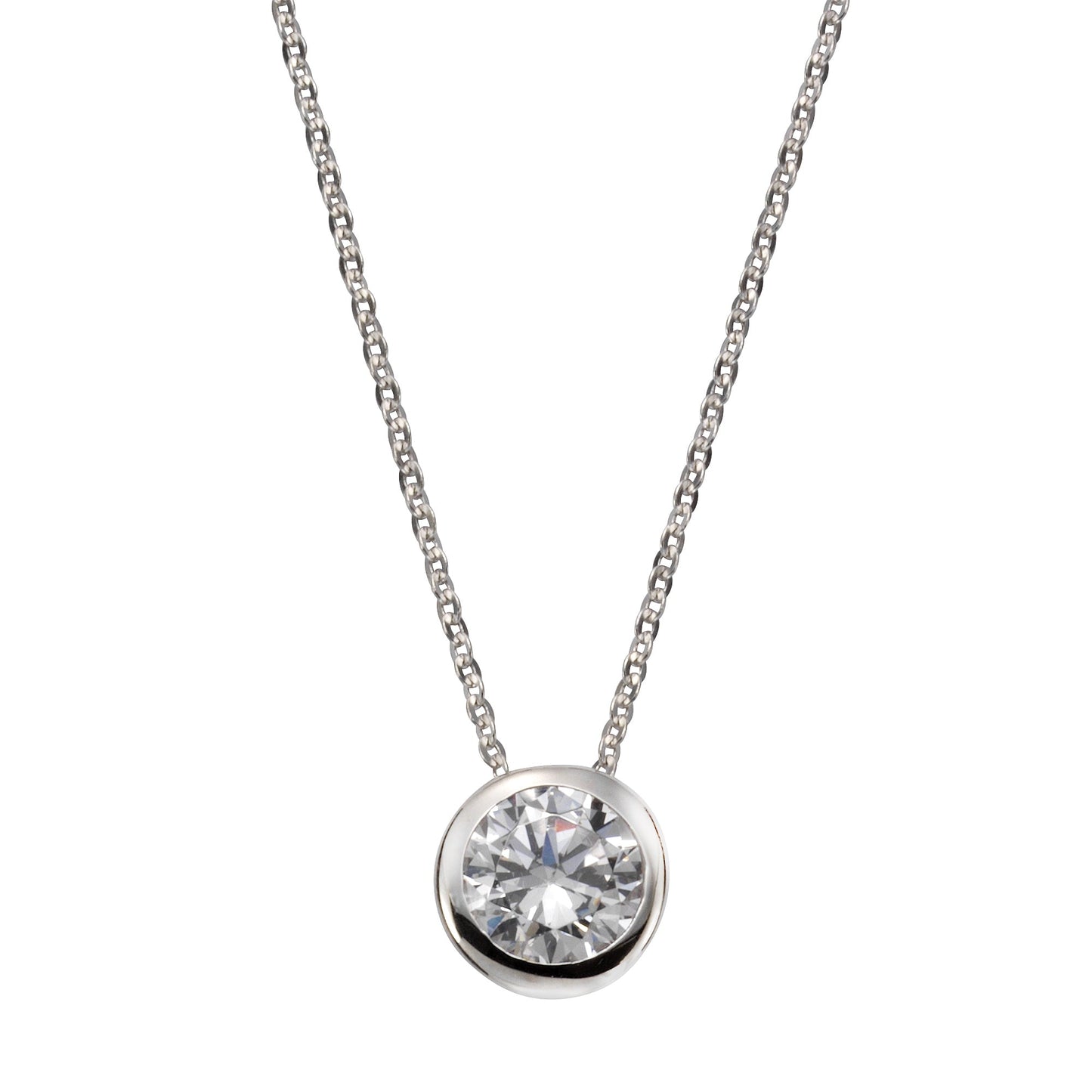 Collier 925/- Sterling Silber rhodiniert 47,0cm Zirkonia