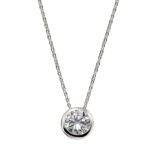 Halskette Damen Silber 925 Collier rhodiniert Zirkonia weiß 42cm lang