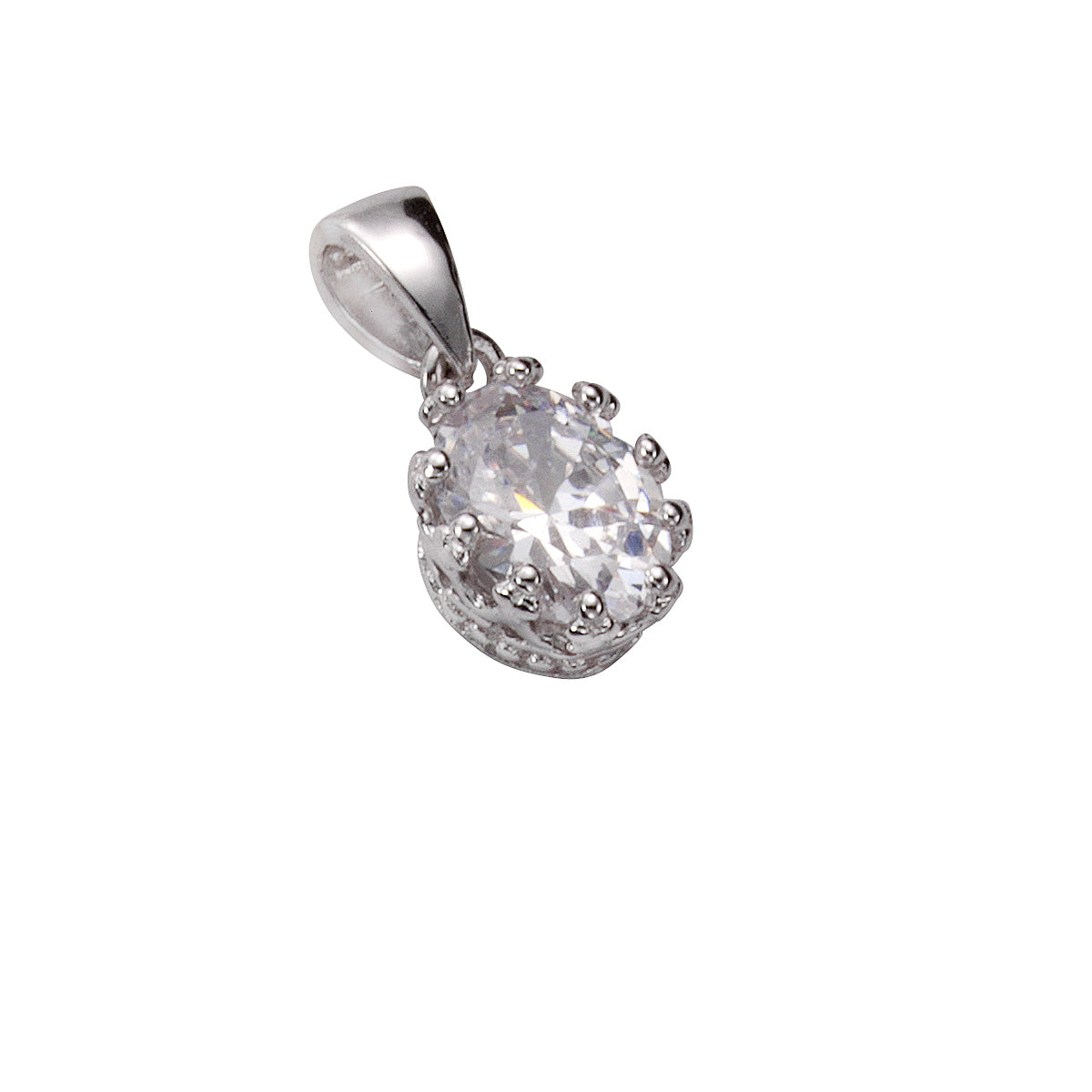 Anhänger 925/- Sterling Silber rhodiniert 1,5cm Zirkonia
