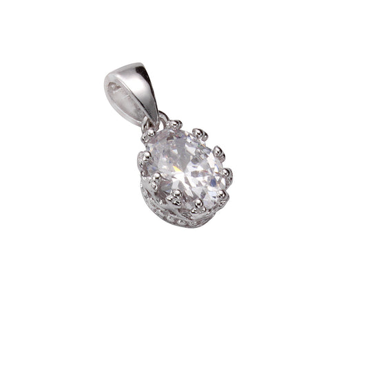 Anhänger 925 Sterling Silber rhodiniert mit weißem Zirkonia