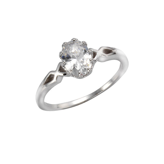 Ring aus 925 Sterling Silber rhodiniert mit Zirkonia