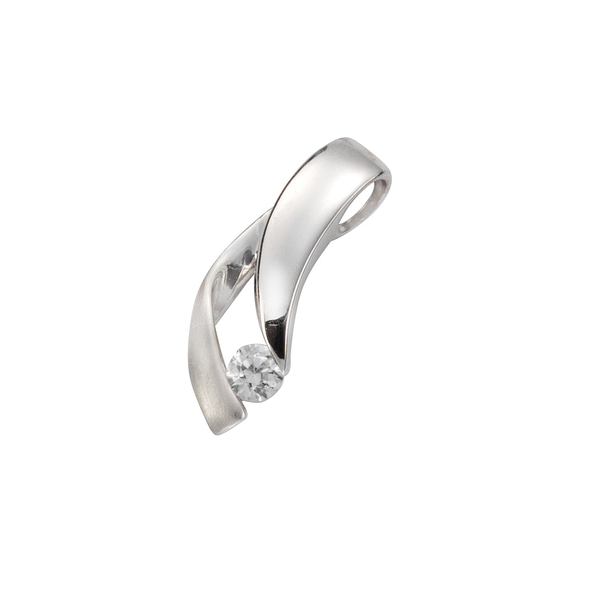 Anhänger 925/- Sterling Silber rhodiniert 2,0cm Zirkonia