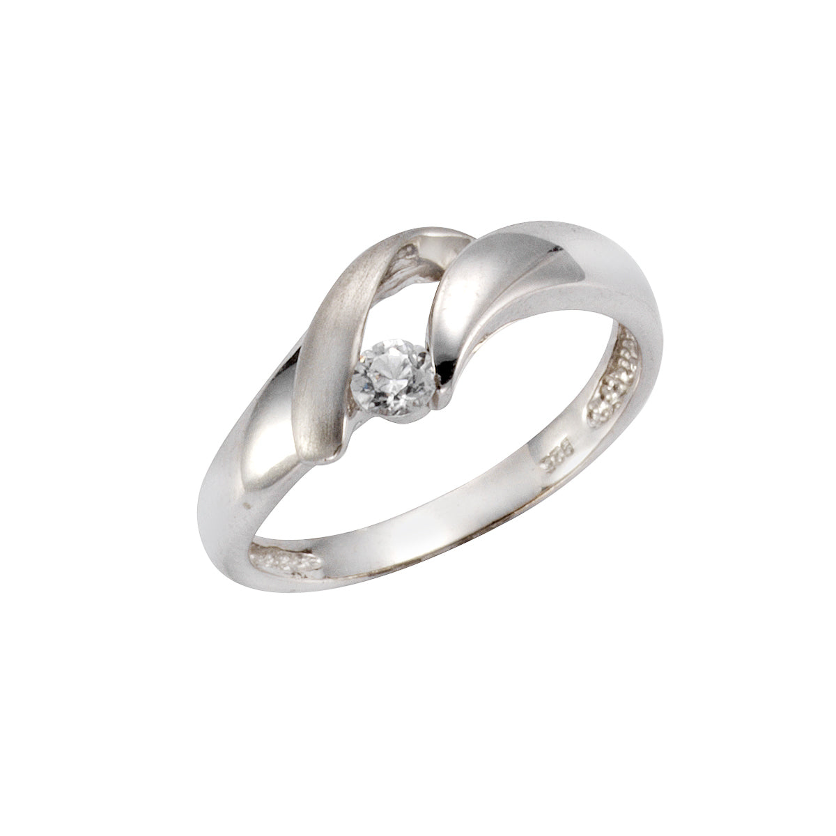 Ring Silber 925 rhodiniert mit Zirkonia in weiß