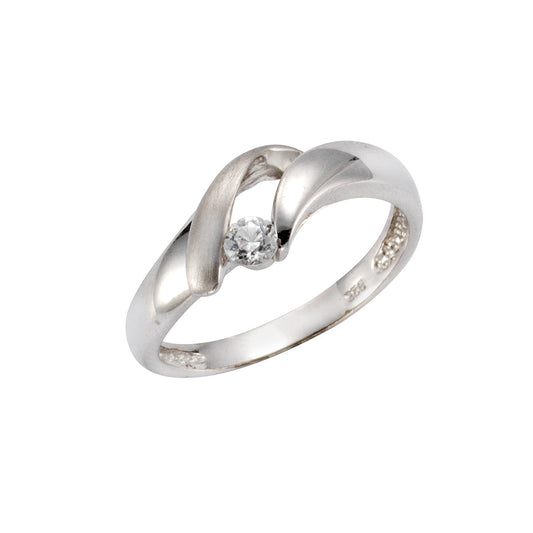 Ring Silber 925 rhodiniert mit Zirkonia in weiß