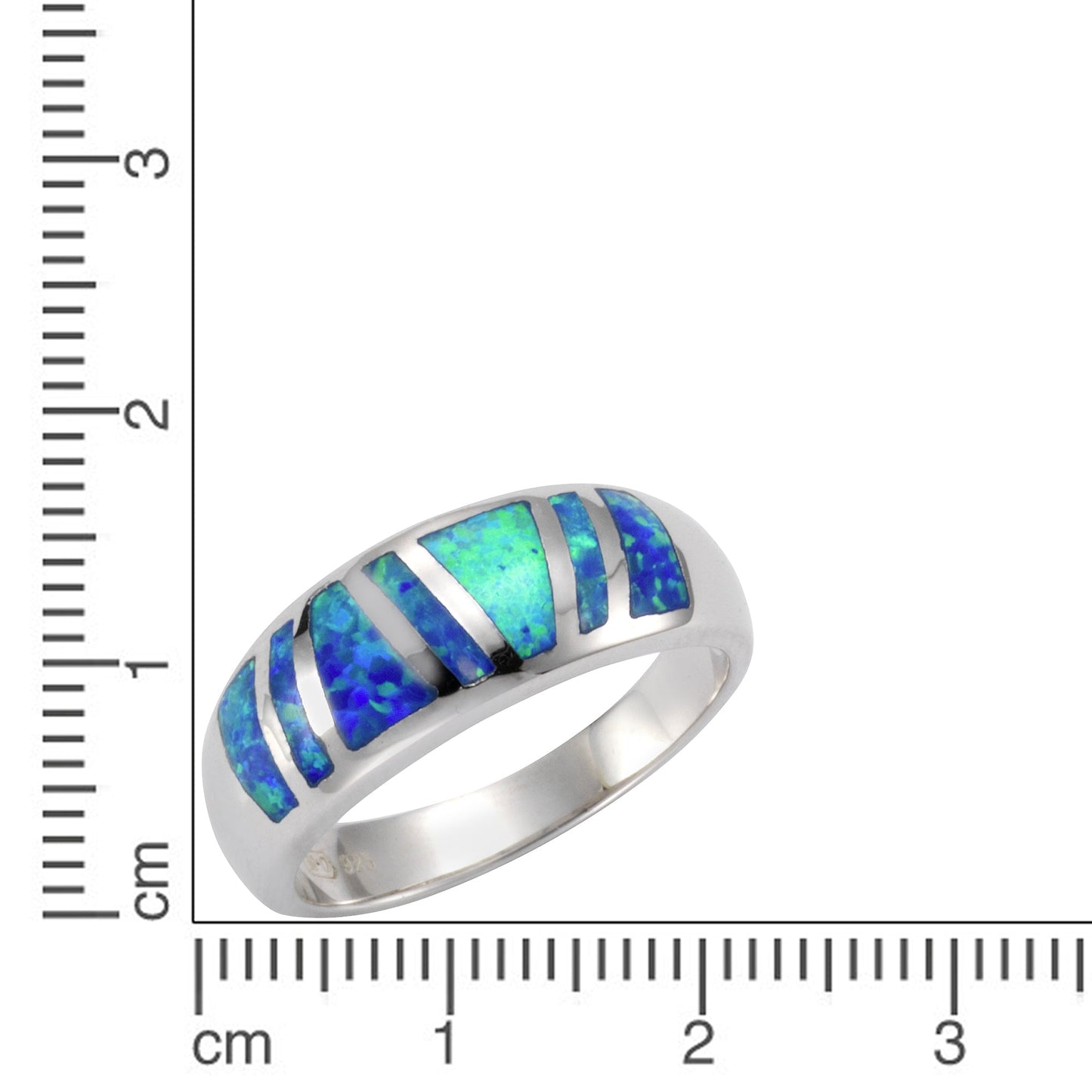 Ring 925/- Sterling Silber rhodiniert synth. Opal
