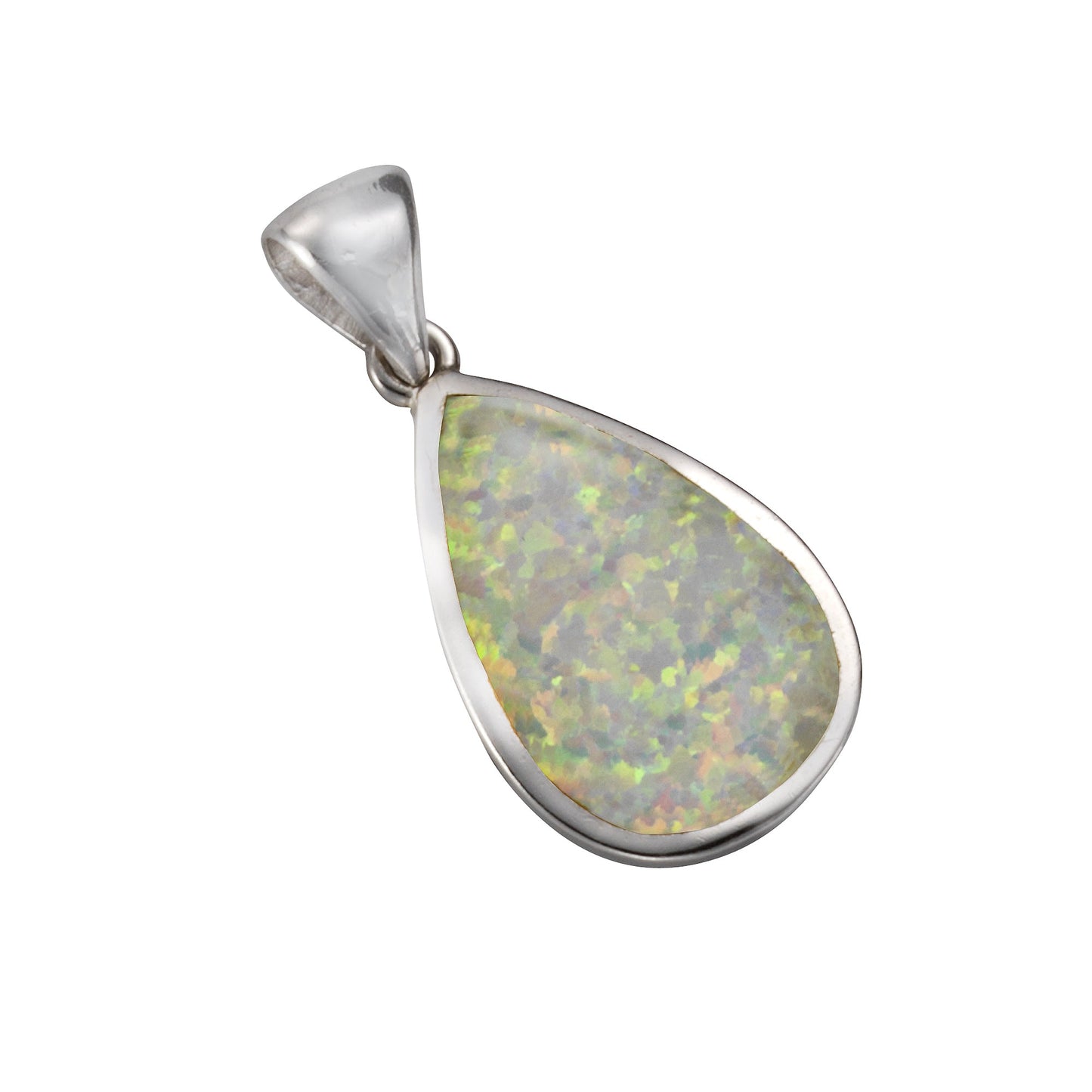 Anhänger 925/- Sterling Silber rhodiniert 2,8cm synth. Opal