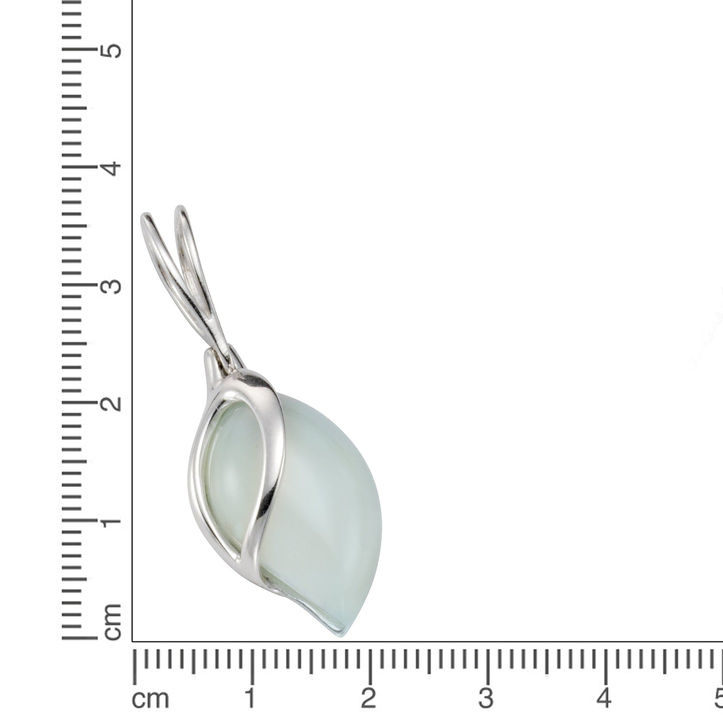 Anhänger 925/- Sterling Silber rhodiniert 3,65cm Aqua-Achat 8,35ct