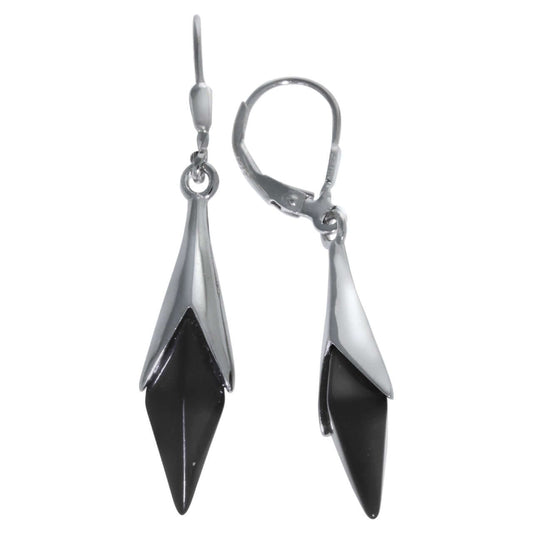 Schmuck Ohrhänger Ohrringe 925er Sterling Silber synth. Onyx 4,6cm, 1 Paar günstig kaufen