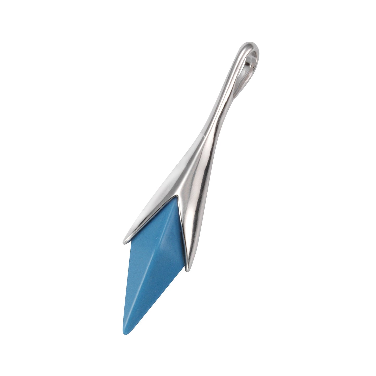 Anhänger 925/- Sterling Silber rhodiniert 3,5cm synth. Türkis