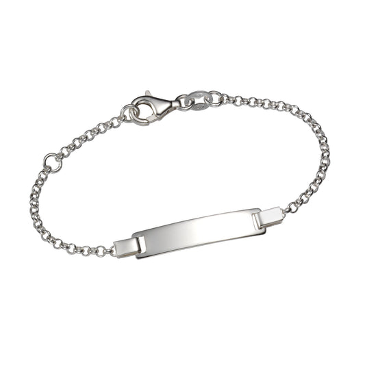 Kinder Armband 925 Silber mit Schild 13+2cm lang mit Karabinerverschluss